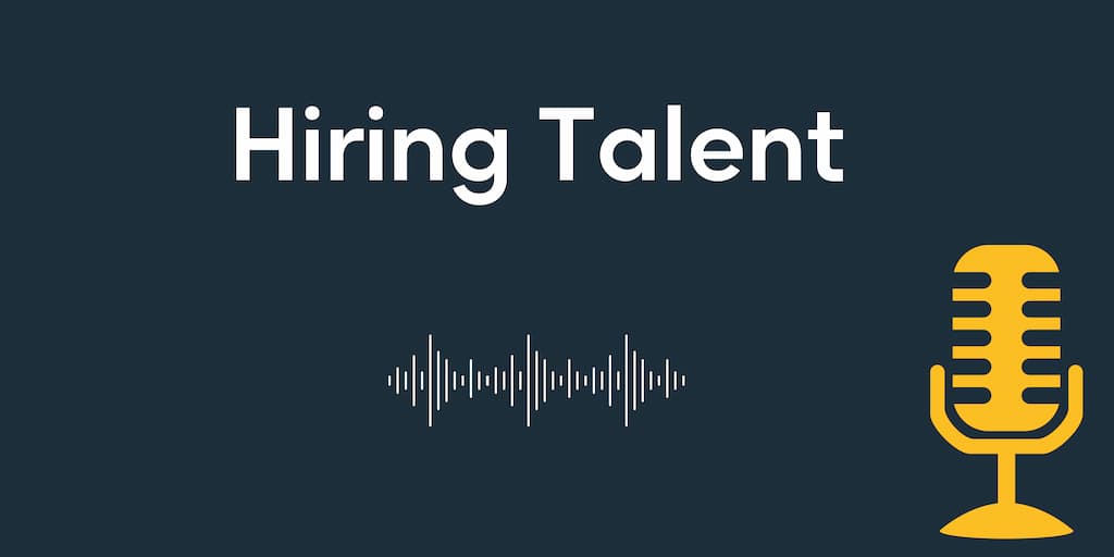 Hiring Talent on dark background with microphone icon